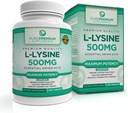 PurePremium L-Lysine 500 mg Supplement - essensiell aminosyre med maksimal styrke - immunstøtte Supplement - ren lysin 500 mg for rask absorpsjon - 7 måneders forsyning - 200 Tabletter