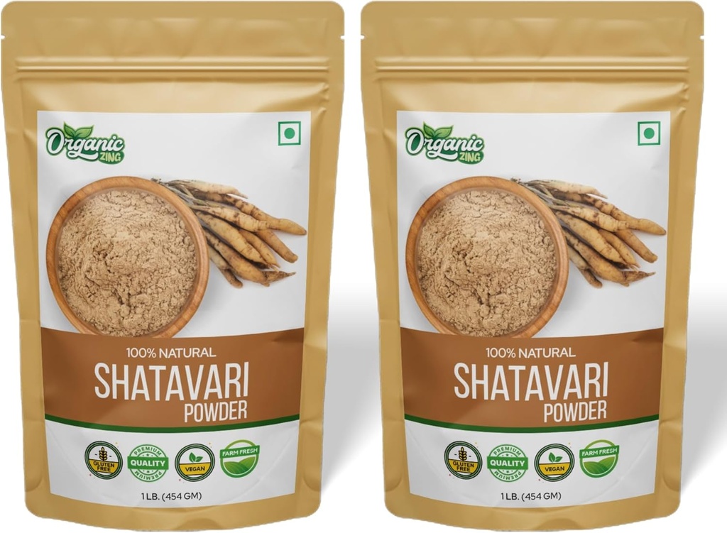Empower Your Well-Being: Shatavari pulver ren og naturlig ayurvedic Herbal Supplement, dedikert til ernæring kvinners helse - 16 oz (pakke med 2)