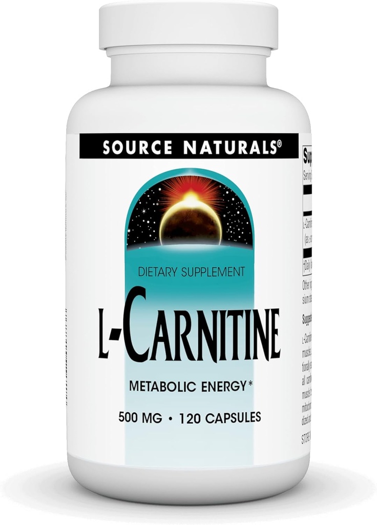 Kilde Naturals L-karnitin 500 mg for metabolsk energi - 120 kapsler