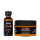 Live Bearded Beard Olje og Smør Grooming Kit - laget i USA - All-Naturlige ingredienser med Shea, Argan, Jojoba - Vekststøtte American Scent - Cedar, Vetiver, Bergamot