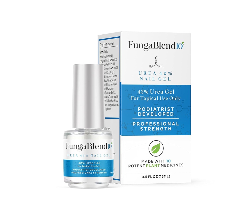 FungaBlend 10 - Urea 42% Nail Gel til Cure Fungus raskere - Leverer antifungal medisin direkte til Fungus - Raske resultater Topisk løsning for tå og Finger Nail Repair Behandling