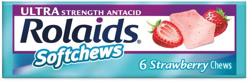 Rolaids Softchews Stick, Jordbær, 6 greve (pakke av 12)