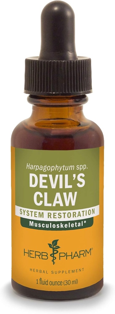Herb Pharm Devil's Claw Liquid Extract for stomatoid System Support - 1 Ounce (DDCLAW01)