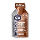 GU Energi Roctane Ultra Endurance Energy Gel, Vegan, Glutenfri, Kosher og Dairy Free On-The-Go Sports Nutrition for løp, sykling, sykling eller skikjøring, Sjøsaltsjokk, 24-land