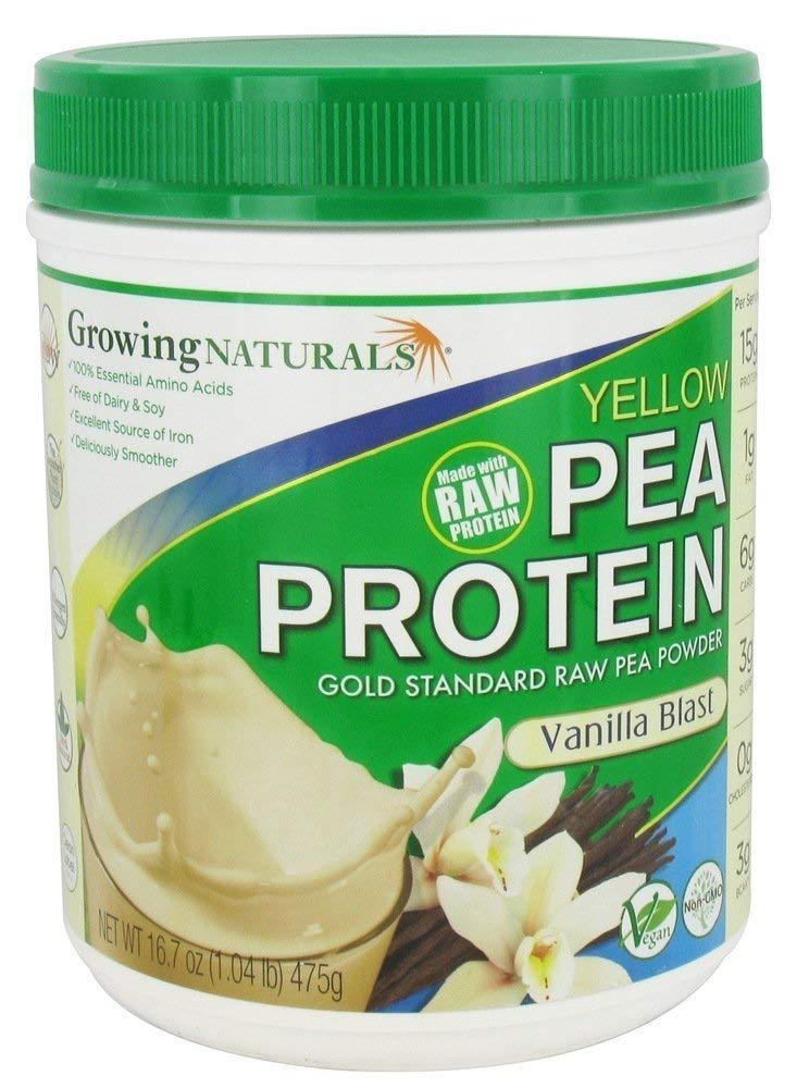 Voksende Naturals Yellow Pea Protein - Vanilla Blast - 16 Oz