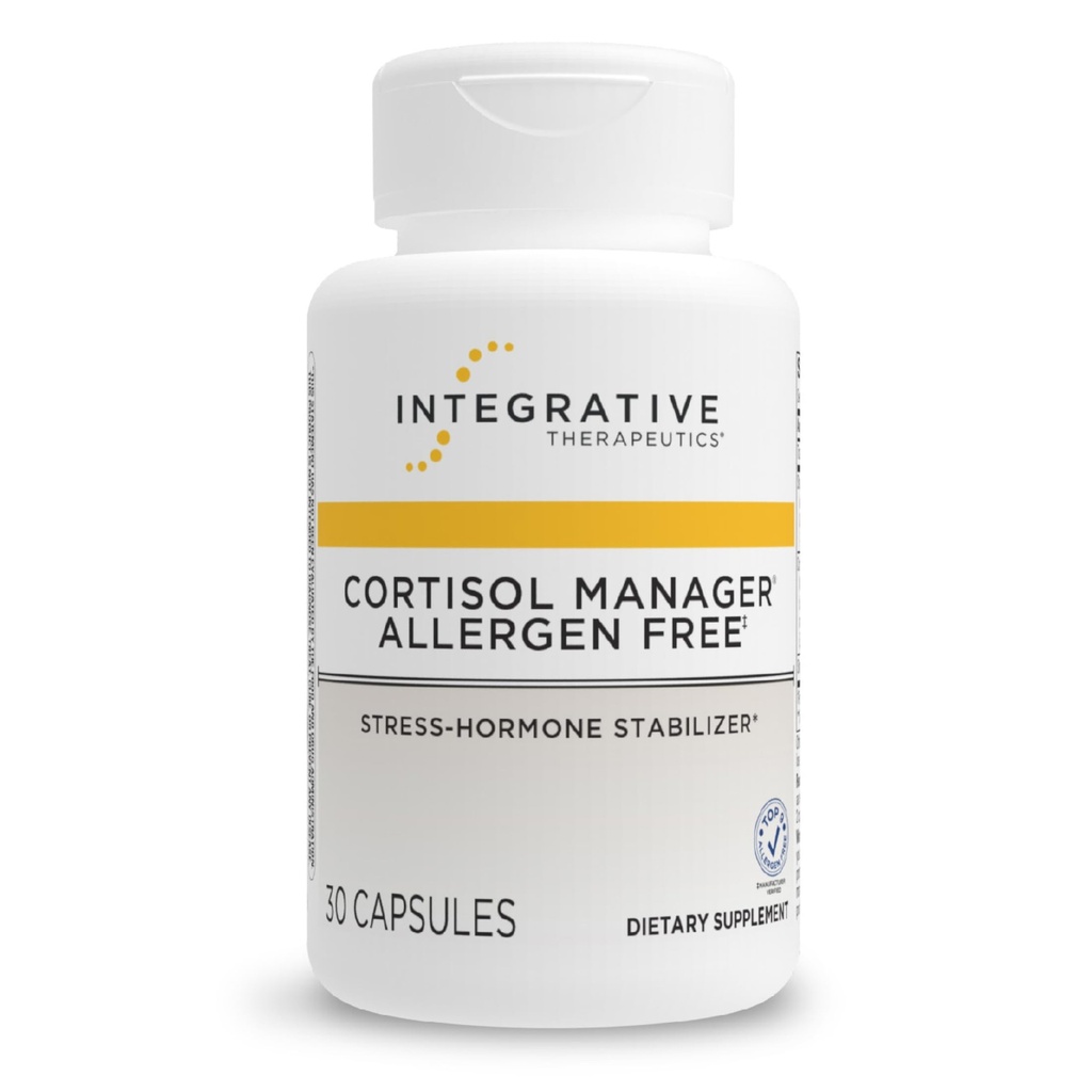 Integrative Therapeuticals Cortisol Manager Allergen Gratis - Adrenal helsestøtte Supplement for sunn stressrespons* - Vegan, ikke-døyende og glutenfri - 30 kapsler (15 Services)