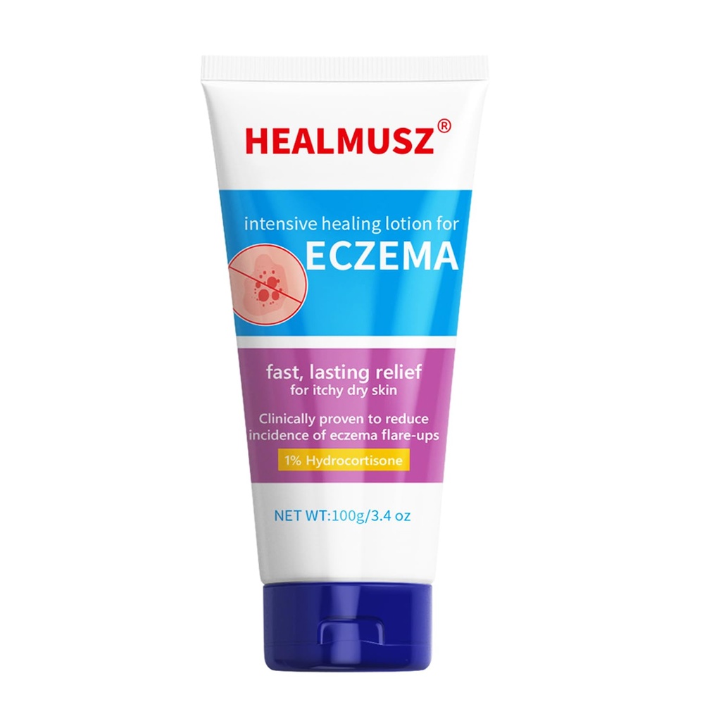 HEALMUSZ Eczema Relief Kremet kroppsolje gir umiddelbar relief for Eczema-Prone hud - 3,4 oz. Tube NDC:84000-008/01