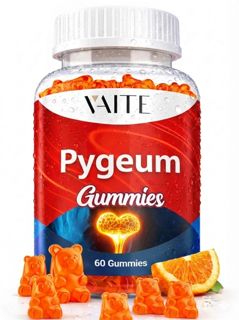 Pygeum Supplement Gummies 500mg - Vegan Chewables med afrikanske bark ekstrakt, plantebaserte kosttilskudd for mannlige, ikke-GMO Glutenfri, sukkerfri, gelatinfri, 60 Chews Gummy