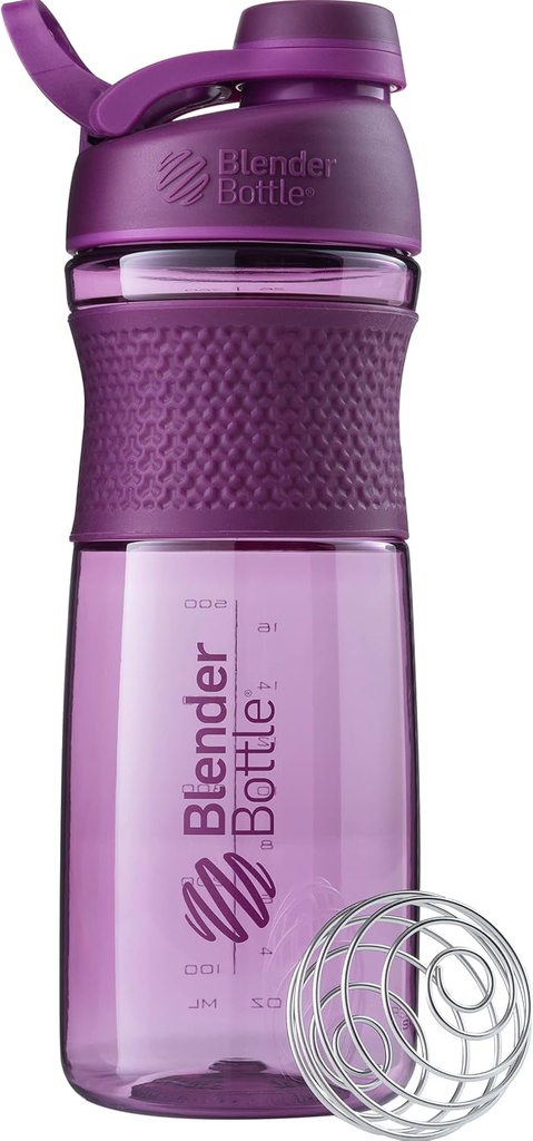 BlenderBottle SportMixer Shaker Flaske Perfekt for proteinshake og pre trening, 28-Ounce, Plum