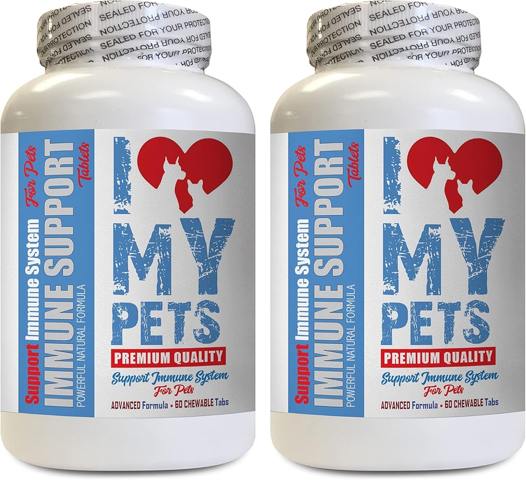 Jeg elsker MIN PETS LLC katt immunsystem - PET immun støtte - hunder og katter - Booster - sunn - melk Thistel for katt - 120 behandlinger (2 flasker)