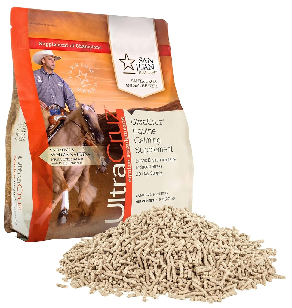 UltraCruz - s-395986 Equine Calming Supplement for hester, 6 lb, Pellet (20 dagers forsyning)