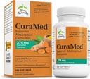 Terry Naturally CuraMed 375mg - Antioksidant Supplement for hjerne og immun helse støtte - Diett Supplement med Curcumin & gurkemeie essensiell olje - Herbal Liver Support - 120 Softgels