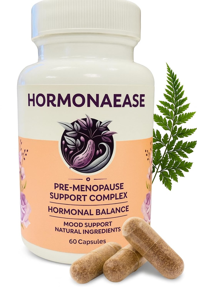 HormonaEase Kvinners velvære Supplement - Vegansk Hormonal Balance, Mood & Energy Support med Maca Root & Dong Quai