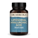 Dr. Mercola Liposomal Hyaluronsyre, 30 serveringer (30 kapsler), 100 mg per kapsel, kosttilskudd, fremmer hud utseende, ikke-GMO