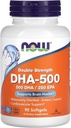 NU Mattilskudd, DHA-500 med 250 EPA, molekylær destillert, støtter hjernehelse*, 90 Softgels