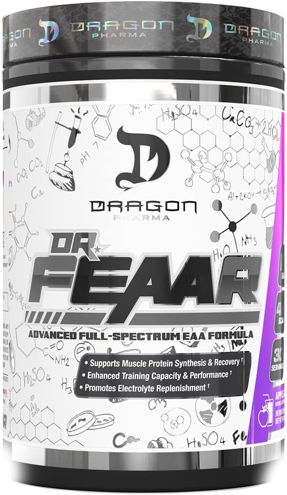 DRAGON PHARMA Dr. FEAAR® Advanced Full-Spectrum EAA Matrix, støtter muskelproteinsyntese og gjenoppretting, forbedret treningskapasitet og ytelse (30 Services, Grape Juice)