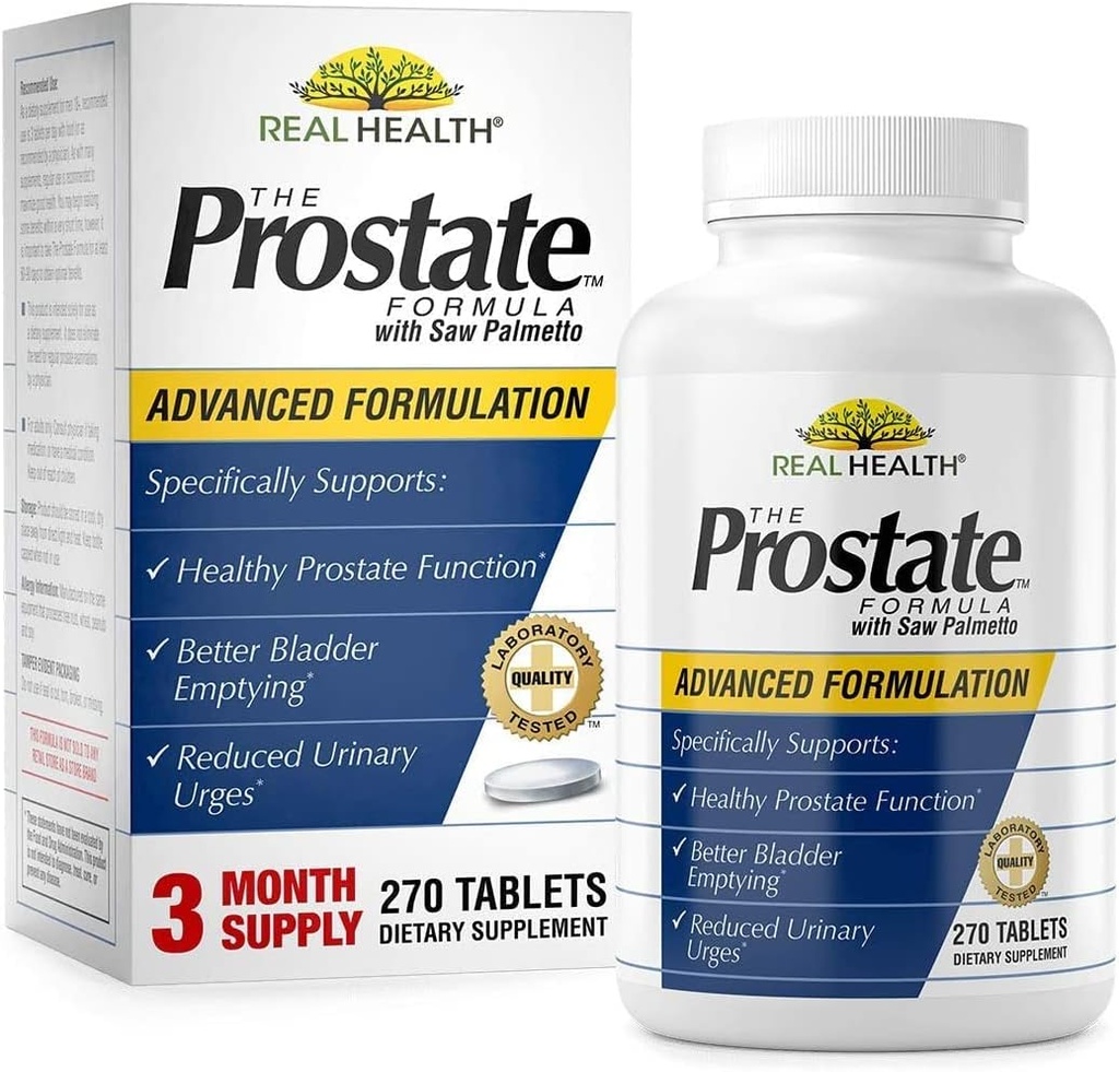 Real Health Prostate Formula med sag Palmetto 270-tabeller av EMERSON HelseCARE