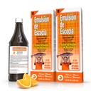Emulsión de Escocia Cod Liver Oil Complex med vitaminer A, D, E, B1 - Naturlig oransje Flavor kosttilskudd for immun støtte og bein helse - essensiell Omega 3 Fish Oil - 6,5 oz (2-Pack)