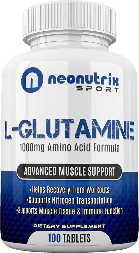 L-Glutamine 1000mg Amino Acid Capsules Post Workout Recovery Supplement for immun, Digestiv og Gut Støtte Nitrogen Transporter for muskel gjenoppretting og utholdenhet for menn og kvinner ved Neonutrix Sport