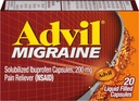 Advil Migrain flytende fylte kapsler - 20 ct, Pakke med 5
