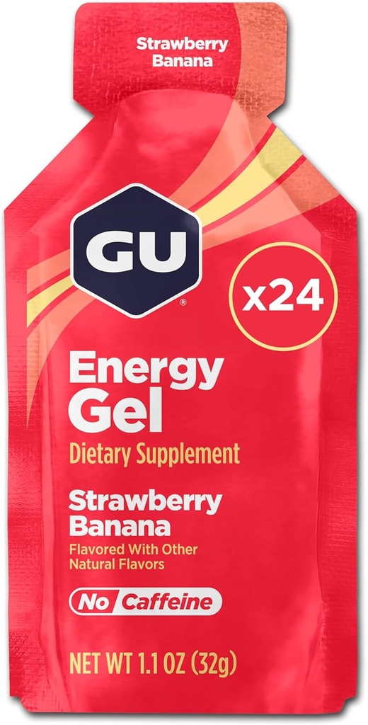 GU Energi Original Sport Ernæring Energi Gel, Jordbær Banan, 24 Count Box