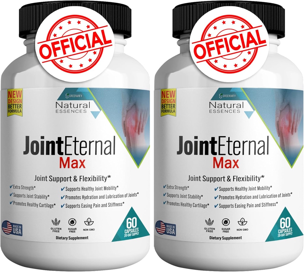 Joint Eternal Max naturlige essenser Naturlig felles støtte Supplement, 60 kapsler 20 dagers forsyning, Glutenfri, sukkerfri, ikke-GMO, laget i USA (2)