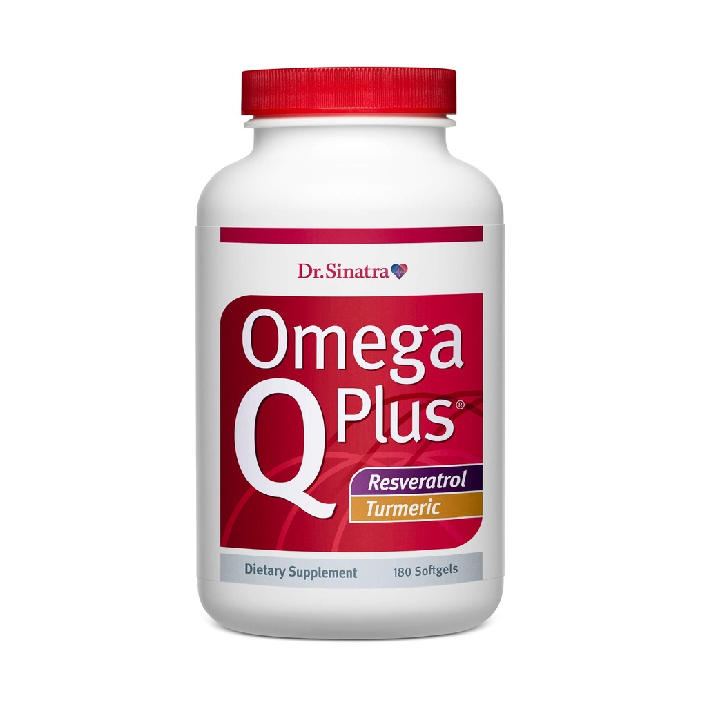 Dr. Sinatra Omega Q Plus Resveratrol og Turmeric - Omega-3 Supplement med CoQ10 støtte for sunn blodflyt og sunn inflammatorisk respons (90 dagers forsyning)