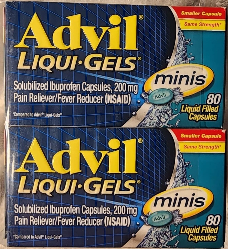 Advil Liqui-Gels Minis, 80 kapsler per flaske (3 flasker)