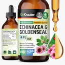 BIO KRAUTER Echinacea og Goldenseal Root Liquid Extract - Natural Immune Support - Echinacea Drops with Goldenseal - Vegan, alkohol og sukker gratis tinktur - 4 Fl.Oz.