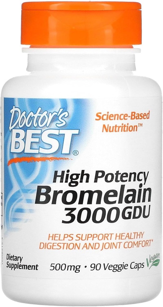 Doktorens beste 3000 GDU Bromelain - 500 mg - 90 vegetariske kapsler