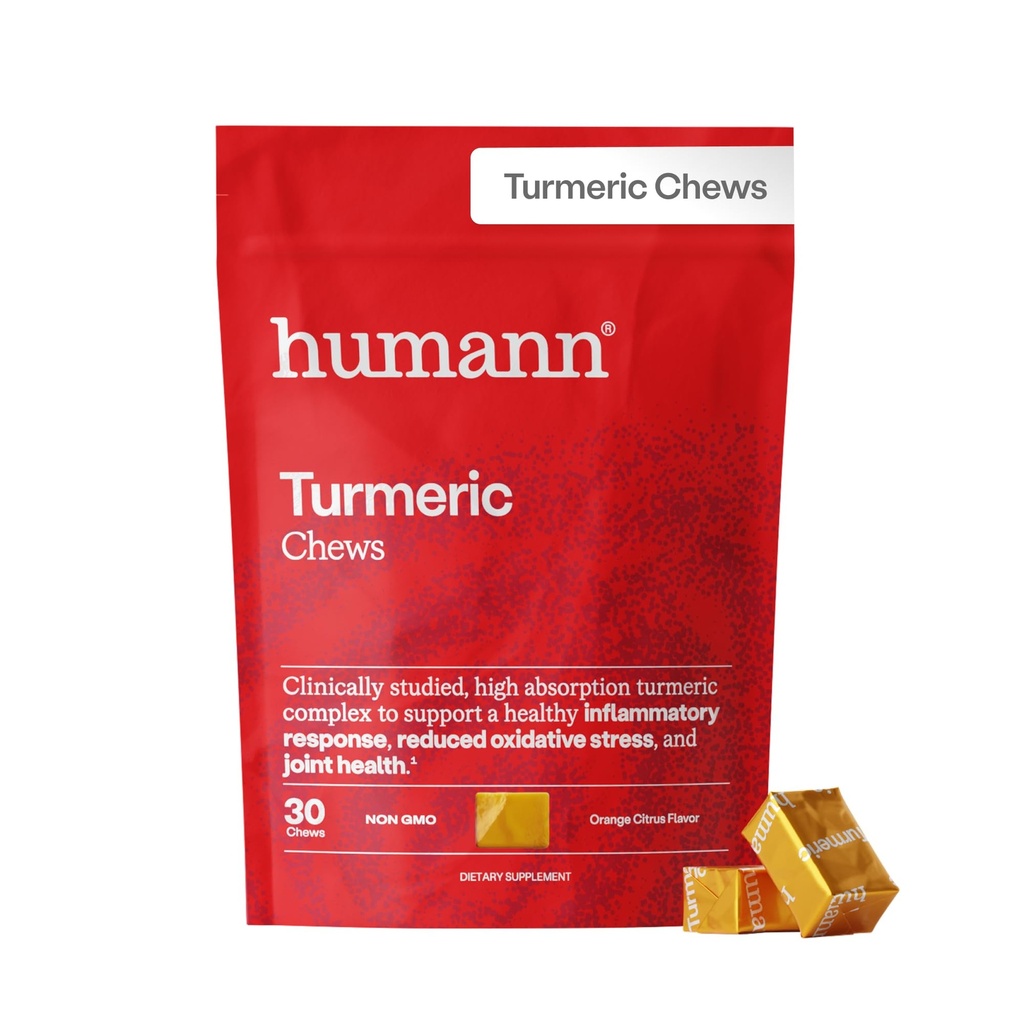 HumanN Turmeric Chews Supplement – klinisk studert høy absorpsjon curcumin Complex - Orange Citrus Flavor – fra SuperBeets Makers – Felles helse – 30 greve