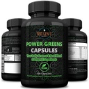 Super Greens - Immunsystemstøtte - 500 mg 120 Vegan Capsules - Superfoods for Daily Booster - Sunn Keto Blende med Acai, Wheatgrass, Guarana, Chlorella, Flaksfrø, Matcha, Maca - av NextGenU