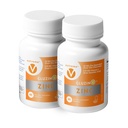 Sink MG25+VC Dual Pack | Daily Sink Gluconate + Vitamin C | 25 mg + 270 mg | Ren formel, Vegansk-vennlig, (2 flasker, 120 vegetariske kapsler)