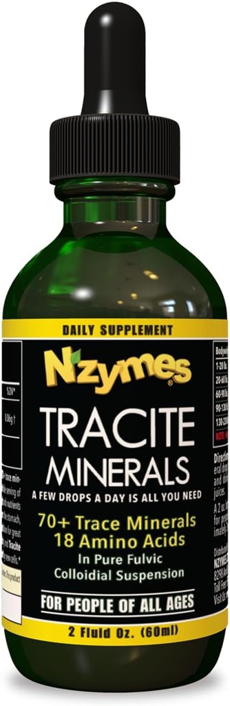 Nzymes® Tracite Minerals for mennesker, Trace Mineral Drops og Aminosyrer - laget i USA