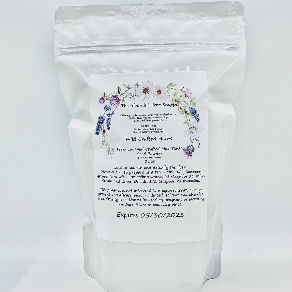 Liphontcta Wildcred Melk Thistle Seed Powder 16oz Pound Raw Silybum Marianum Bloomin Herb Shoppe Ren Aromatic Potent Liver Bulk