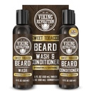 Vikingrevolusjon Skjortevask og Beard balsam for menn med Argan Olje og Jojoba Olje - Beard Softener og styrke Beard Care Beard Shampoo og balsam med Skjeggolje (5oz, søt tobakk)