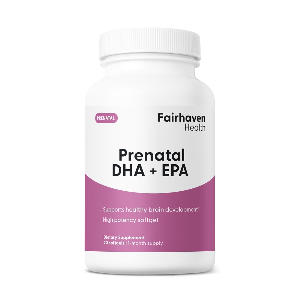 Fairhaven Helse Peapod Prenatal DHA Kosttilskudd Premium Islandsk Fish Oil Supplement for sunn graviditet EPA DHA Omega 3 Supplement for hjernen, øye, hjerteutvikling | Citrus | 90 Softgels