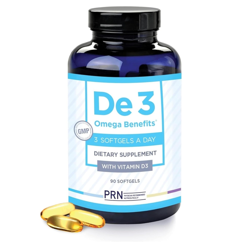 De3 Tørr Øye Ultra ren rTG Omega 3 – Støtte for tørre øyne - 2400 mg EPA & DHA – Ny og forbedret Burpless-3 per dag, 1-måneders forsyning