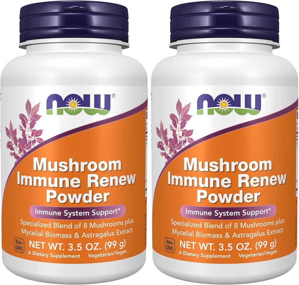 NU Supplements, Mushroom Immune Renew med Astragalus Root Extract, immunsystemstøtte*, 3,5-Ounce (pakke på 2)