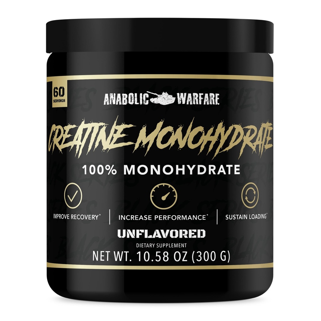 Anabol Warfare Creatine Monohydrate, Post Trening Recovery, Øk ytelse, Sustain Loading, Premium Creatine * (60 porsjoner)