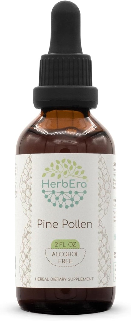 HerbEra Pine Pollen B60 alkohol gratis urteekstrakt tinktur, konsentrert flytende dråper naturlig (Song Hua Fen, Scots Pine, Pinus Sylvestris) 2 fl oz