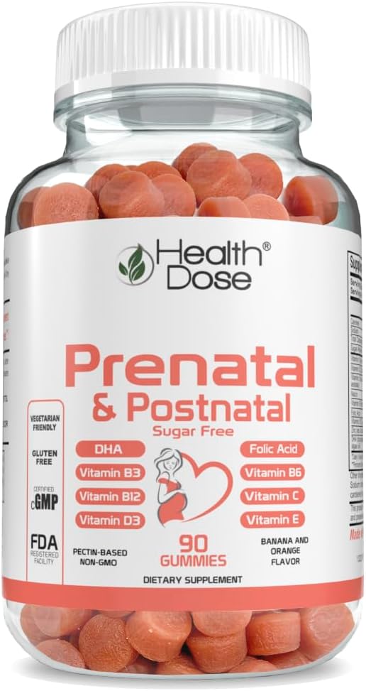 Helsedose Prenatal/Postatal Complex Supplement. Vitamin B6, B12, C, Sink. 90Ct