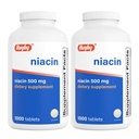 Rugby Niacin 500mg - vitamin B3 Supplement for menn og kvinner - 1000 tabletter (2-Pack)