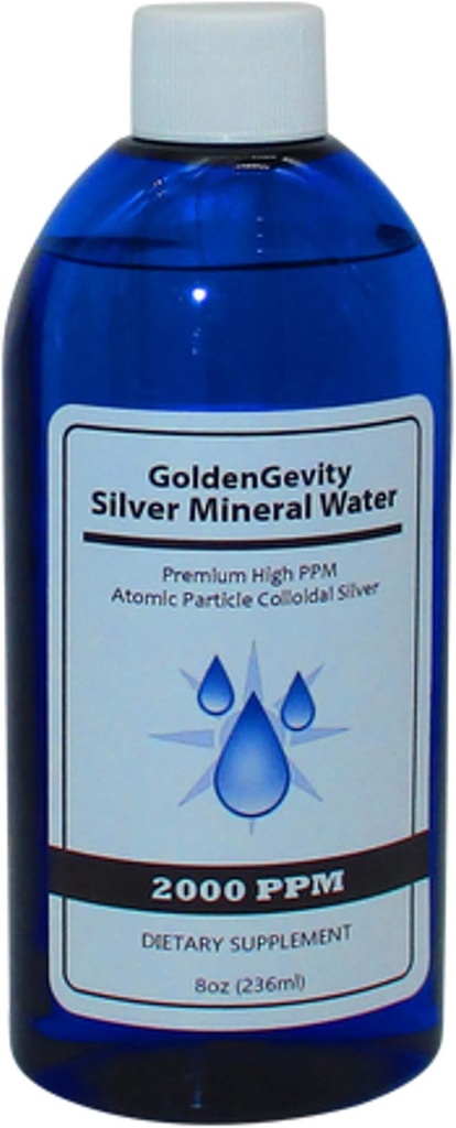 2000 PPM Bioaktiv Atomic Colloidal Silver, 8 oz | Ikke-toksisk, ikke-GMO Trace Mineral Immune Support Supplement