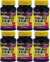 Mason vitaminer Folic Acid B-6 & B12 hjerte helse formel 90 tabletter per flaske pakke med 6 Totalt 540 tabletter