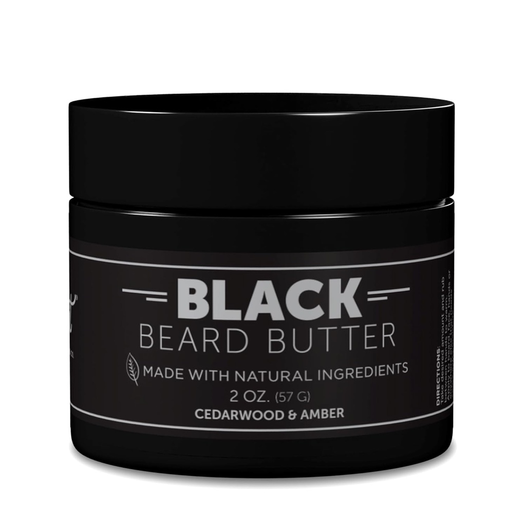 Detroit Grooming Co. Beard Smør for menn | Softens, Thickens & Hydrates med Safflower Olje & Shea Smør | Svart Scent, 2oz