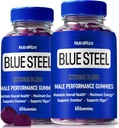 (2 Pakke) Blå Stål Gummies for menn, Daglig ernæring for å øke tillit og generell helse, Alt Naturlig Supplement for å støtte Peak Performance, Offisiell Mann Gummy, BlueSteel anmeldelser (120 Gummies)