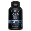 Zhou Iron Beard - Skjeggvekst vitaminer menn, Premium Biotin, så Palmetto & B Vitamin piller til støtte ansiktshår, Beard Care Supplement for full beard - 60 Veggie Capsules