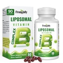 Liposomal B-kompleks designet for høy absorpsjon B-vitaminer med Choline Inositol vitamin B1, B2, B3, B5, B6, Biotin, Folat, metylert B12-immune, energi, hjerne hjerte støtte 90 Softgels