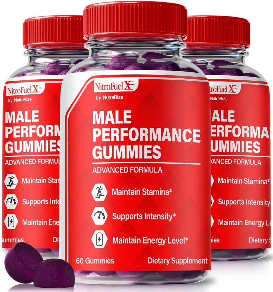 (3 Pack) Nitro brensel X Gummies - Offisiell Nitro brensel X Ultimate for menn, Nitro brensel X ME For ytelse og generell helse, alle naturlige NitroFuel X ME Gummy, NitroFuel X Ultimate Gomitas (180 Gummies)